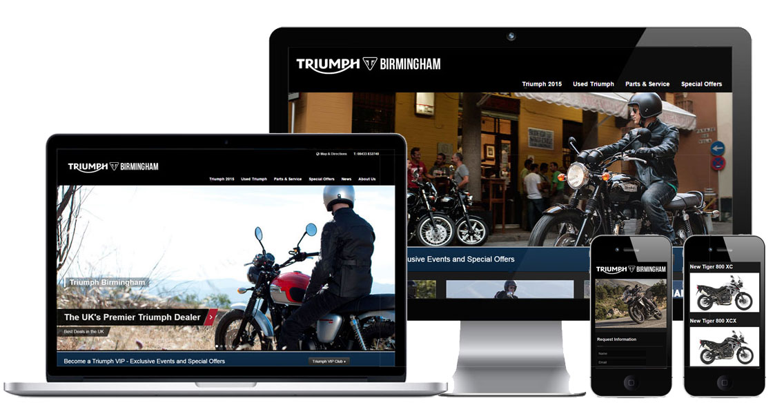 web design fro triumph motorcycle dealers